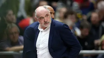 Pablo Laso, en un partido del Bayern Múnich el pasado 14 de junio en Berlín