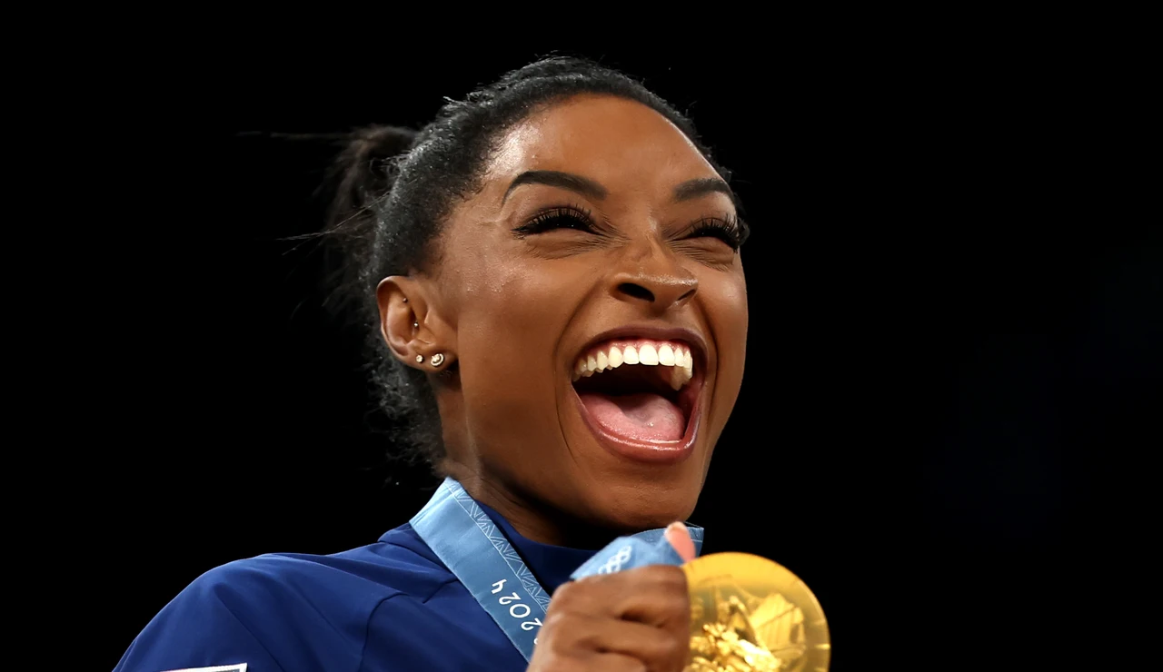 Simone Biles, campeona olímpica, en París